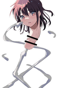 borusen brown_hair cum dickneck ejaculation handsfree_ejaculation mito_kumi short_hair what white_background