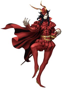 Rule 34 | 1boy, absurdres, belt, black hair, black sclera, cape, colored sclera, colored skin, demon (megami tensei), doi masayuki, facial mark, fang, fang out, fingernails, hair over one eye, highres, jester, long hair, male focus, mephisto (megami tensei), official art, pointy shoes, purple eyes, rapier, scabbard, sharp fingernails, sheath, shin megami tensei, shin megami tensei iv final, shoes, smirk, solo, standing, standing on one leg, sword, third-party source, transparent background, weapon, white skin