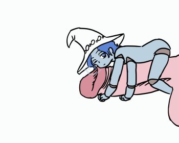 1boy 1girl animated animated_gif blue_eyes blue_hair blue_skin colored_skin cum cumdrip drifter ejaculation elden_ring extra_arms fromsoftware handjob happy hat hetero interspecies koonago looping_animation mini_person miniature_ranni minigirl nude one_eye_closed penis ranni_the_witch sex simple_background size_difference smile testicles third-party_edit ugoira uncensored white_background white_hat witch_hat