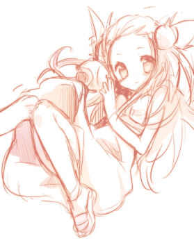 1990s_(style) 1girl blush bow female_focus gen_1_pokemon gym_leader hair_bobbles hair_ornament jasmine_(pokemon) long_hair magnemite monochrome nakamura_sandayo nintendo pokemon pokemon_(creature) pokemon_gsc retro_artstyle smile solo two_side_up