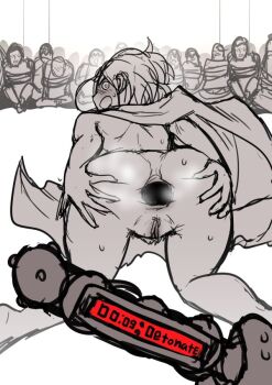 1girl 6+others anus ass ass_focus cape extreme_gaping female_pubic_hair gaping holding mole mole_on_pussy multiple_others naked_cape original pov pov_hands presenting_anus presenting_own_anus pubic_hair public_indecency public_nudity pussy solo_focus spread_anus spread_ass spreading_own_anus superhero_costume ukavonnak venus_vogel_(ukavonnak)