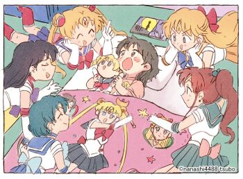 aino_minako bed bishoujo_senshi_sailor_moon blanket doll hino_rei kino_makoto merchandise mizuno_ami sailor_jupiter sailor_mars sailor_mercury sailor_moon sailor_venus artist_self-insert tsubobot tsukino_usagi