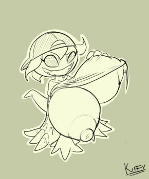 Rule 34 | absurdres, breasts, digimon, digimon (creature), flower, hat, highres, kiffy, looking at viewer, palmon, petals, sharp teeth, smile, tail, teeth