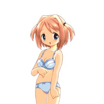 Rule 34 | 1girl, 2000s (style), blue bow, blue eyes, blush, bow, bow bra, bow panties, bra, breasts, brown hair, cleavage, collarbone, cowboy shot, crotch seam, game asset, hair intakes, harukaze yayoi (ryoujoku gakuen), hogeroh, lace, lace-trimmed bra, lace-trimmed panties, lace trim, large variant set, looking at viewer, medium breasts, navel, non-web source, open mouth, panties, ryoujoku gakuen, self-datamine, short hair, simple background, smile, solo, standing, swept bangs, tareme, transparent background, twintails, two side up, underwear, variant set, white bra, white panties
