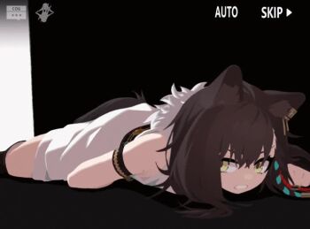 animal_ears animated arknights bad_end blood blood_on_face bloody_weapon brown_hair clenched_teeth cognitohazard crying crying_with_eyes_open death decapitation defeat disembodied_hand execution game_over guro knife loli lunacub_(arknights) lying murder on_stomach pool_of_blood restrained severed_head shocked_pupils spitting spitting_blood stab struggling tagme tail tears teeth twitching user_interface video weapon wolf_ears wolf_girl wolf_tail yellow_eyes