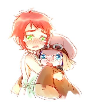 Rule 34 | appmon, digimon, digimon universe: appli monsters, hug, offmon, ozora yujin, sobbing, tagme