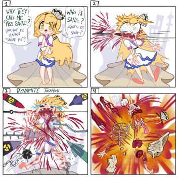 blood blood_on_clothes clam_shell corpse cuts death disembowelment dress dying execution exposed_bone fossilized_wonders guro hanged headshot heart_(organ) highres injury murder mutilation non-web_source organs severed_head severed_torso stab the_birth_of_venus torture touhou violence watari_nina white_dress