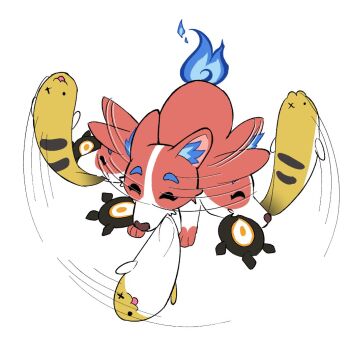 Rule 34 | animal, animal focus, biting, dog, fire, grem (gigi murin), hololive, hololive english, magho, no humans, rosarian (elizabeth rose bloodflame), smile, virtual youtuber