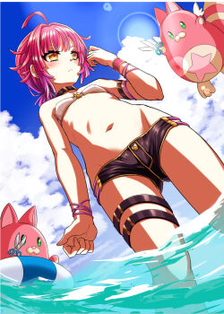 1girl groin highres love_live! love_live!_nijigasaki_high_school_idol_club lowleg lowleg_shorts masamurai navel short_shorts shorts swimsuit tagme tennoji_rina