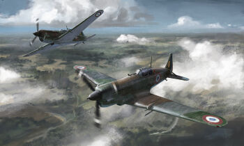 above_clouds aircraft airplane cloud edouard_groult highres military_vehicle original propeller_fighter rural scenery shadow sunlight supermarine_spitfire vehicle_focus
