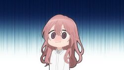 &gt;_&lt; 1boy 1girl 2022 20s animated black_hair bra breasts bursting_breasts buttons cleavage gojou_wakana hair_between_eyes hairband inui_shinju large_breasts long_hair open_mouth pink_hair popped_button shirt sono_bisque_doll_wa_koi_wo_suru sound tagme underwear video wardrobe_malfunction white_bra white_shirt