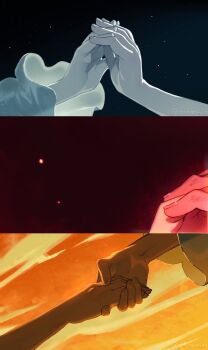 Rule 34 | 2girls, alien stage, artist name, chicheesticks, commentary, english commentary, hand focus, highres, mizi (alien stage), multiple girls, signature, sua (alien stage), thumbnail collage, white sleeves