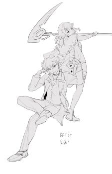 Rule 34 | 1boy, 1girl, absurdres, ace (playing card), ahoge, ambience synesthesia, animal ears, arknights, arm up, brother and sister, brother and step-sister, card, chinese commentary, closed mouth, collared shirt, commentary request, crossed legs, dog boy, dog ears, dog tags, dress, dress shoes, english text, fur-trimmed jacket, fur (clothing), fur trim, fuuuuuy, hair between eyes, hair ornament, hairclip, hand on own head, hand up, head tilt, highres, holding, holding card, holding scythe, jacket, jewelry, la pluma (arknights), looking at viewer, looking back, looking to the side, messy hair, monochrome, multiple necklaces, necklace, open clothes, open jacket, open mouth, open shirt, pants, playing card, sandals, scarf, scythe, shirt, shoes, short hair, siblings, sitting, sleeveless, sleeveless dress, smile, step-brother and step-sister, step-siblings, tequila (arknights), tequila (cardwinner) (arknights), thick eyebrows, thigh strap, v-shaped eyebrows, white background