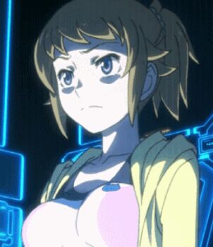 10s 1girl animated animated_gif blonde_hair blush breasts gundam gundam_build_fighters gundam_build_fighters_try hoshino_fumina lowres
