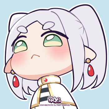 absurdres chibi edwart_canvas frieren highres meme non-web_source solo sousou_no_frieren upward_angle_frieren_drawing_(meme)