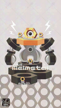 Rule 34 | black eyes, character name, commentary, evolutionary line, gen 7 pokemon, highres, lightning bolt symbol, melmetal, meltan, meme (sleepsheep), mythical pokemon, nintendo, no humans, nut (hardware), one-eyed, pokemon, pokemon (creature), pokemon focus, star (symbol), symbol-only commentary