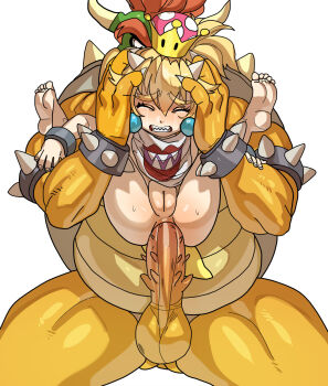 1boy 1girl age_difference alternate_species anal blonde_hair bowser bowser_jr. bowsette_jr. bracelet cleft_of_venus clenched_teeth closed_eyes crown crying earrings fat fat_man father_and_daughter full_body full_nelson genderswap genderswap_(mtf) hand_on_another's_head hetero highres horns incest interspecies jewelry large_penis legs_up loli maniacpaint mario_(series) neckerchief nintendo nude penis ponytail print_neckerchief pussy rape sex sex_from_behind sharp_teeth short_hair side_ponytail simple_background size_difference source_request spiked_bracelet spikes spread_legs straight-on tail tears teeth testicles thick_eyebrows third-party_edit uncensored wading white_background white_neckerchief