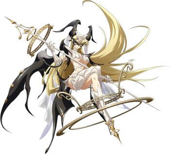 Rule 34 | 1girl, armor, asymmetrical legwear, big hair, black cape, black mask, blonde hair, boots, breasts, bridal veil, cape, closed mouth, clothing cutout, crossed legs, eye mask, floating, floating cape, floating hair, floating object, full body, game cg, gauntlets, hair between eyes, hair ornament, headdress, highres, holding, holding polearm, holding weapon, langrisser, langrisser millenium ws, langrisser mobile, large breasts, light smile, long hair, looking at viewer, mask, official alternate costume, official art, orange eyes, pauldrons, polearm, revealing clothes, second-party source, see-through clothes, see-through veil, shiny skin, shoulder armor, simple background, single thighhigh, sitting, solo, stomach, tachi-e, thighhighs, thighs, tiana (langrisser), transparent background, underboob, underboob cutout, veil, very long hair, waist cape, weapon, white boots, white thighhighs, white veil