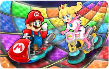 Rule 34 | 1boy, 1girl, mario, mario (series), mario kart, nintendo, princess peach, rainbow road, super mario bros. 1