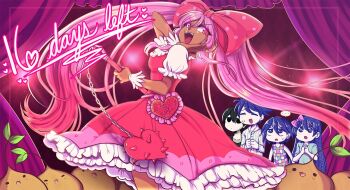 ... 2girls 3boys absurdly_long_hair antenna_hair aubrey_(headspace)_(omori) aubrey_(omori) black_eyes black_hair black_tank_top blue_pajamas blue_shirt bow breasts bright_pupils brothers checkered_clothes closed_eyes closed_mouth collarbone collared_pajamas colored_skin commentary dark-skinned_female dark_skin double-parted_bangs dress english_commentary english_text flail hair_between_eyes hair_bow hero_(headspace)_(omori) hero_(omori) holding holding_flail holding_weapon interlocked_fingers kel_(headspace)_(omori) kel_(omori) long_hair long_shirt long_sleeves looking_at_another multiple_boys multiple_girls ojou-sama_pose omori omori_(omori) open_mouth own_hands_clasped own_hands_together pajamas pink_bow pink_dress pink_eyes pink_hair polka_dot polka_dot_bow pride-kun puffy_short_sleeves puffy_sleeves purple_eyes purple_hair second-party_source shirt short_hair short_sleeves siblings sidelocks small_breasts smile speech_bubble spoken_ellipsis sprout_mole striped_clothes striped_pajamas sweatdrop sweetheart_(omori) t-shirt tank_top teeth tongue twintails two-tone_pajamas upper_teeth_only vertical-striped_clothes vertical-striped_pajamas very_long_hair weapon white_pajamas white_pupils white_skin