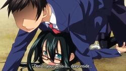 10s 1boy 1girl 2014 animated bag black_hair black_pantyhose blush breasts censored clothed_sex clothing_aside cum cum_in_pussy cum_overflow doggystyle dot_nose english_text faceless faceless_male flat_chest glasses grabbing_another's_breast grabbing_from_behind green_eyes groping hair_ornament hetero holding ichina_(imako_system) imako_(imako_system) imako_system jewelry leaning_forward lifting_person mosaic_censoring nipple_stimulation nipple_tweak open_mouth outdoors panties panties_aside panties_under_pantyhose pantyhose penis petite pleated_skirt queen_bee_(animation_studio) ring school_bag school_uniform sex sex_from_behind size_difference skirt small_breasts smell sound standing subtitled sweat tagme tears teeth tiptoes tongue top-down_bottom-up torn_clothes torn_pantyhose torso_grab underwear video