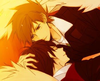 Rule 34 | 00s, 1990s (style), 2boys, arcanine, black hair, blue oak, blue oak (pokemon hgss), brown hair, closed eyes, clothes, cuddling, gen 1 pokemon, green eyes, hat, jewelry, lowres, male focus, multiple boys, nintendo, no headwear, pokemon, pokemon (creature), pokemon hgss, pokemon rgby, red (pokemon), retro artstyle, short hair, sleeping, yaoi