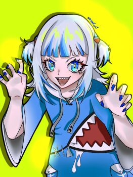 1girl colorful gawr_gura gawr_gura_(1st_costume) highres hololive hololive_english nakanaichi solo virtual_youtuber