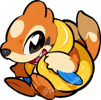 animal_focus chibi chibi_only commentary_request fang floatzel full_body gen_4_pokemon kawaanago lowres nintendo no_humans pokemon pokemon_(creature) pokemon_focus smile solo transparent_background twitter_username