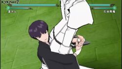 1boy 1girl 3d animated black_hair bleach braid braided_ponytail green_eyes ishida_uryuu kurotsuchi_nemu long_hair sexually_suggestive source_request tagme video