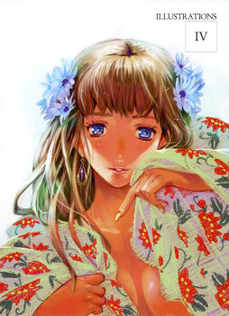 00s 1girl absurdres breasts cleavage ebata_risa female_focus fingernails highres kikuya_megane macross macross_frontier nail_art nail_polish sheryl_nome solo yellow_nails