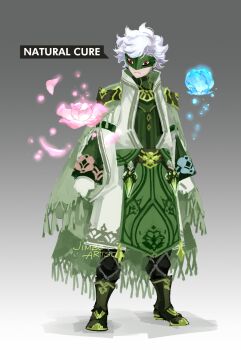 Rule 34 | 1boy, ankle boots, armor, armored boots, black armor, black boots, black pants, blue flower, boots, cape, clenched hands, cloak, drop shadow, english text, epaulettes, eye mask, falling petals, floating, floating object, flower, gen 4 pokemon, gloves, gradient background, green cape, green cloak, green gloves, green robe, green sash, green tunic, grey background, highres, jimboartso, knee pads, magic, male focus, mask, nintendo, pants, parted hair, personification, petals, pink flower, pokemon, red eyes, robe, roserade, sash, signature, sparkle, swept bangs, tunic, turning head, wavy hair, white hair