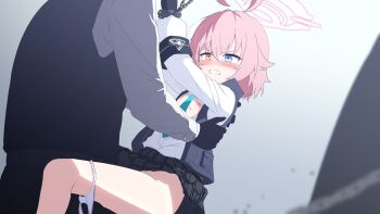 1boy 1girl absurdres ahoge angry_sex blue_archive breasts clothed_sex defeat embarrassed halo hetero heterochromia highres hoshino_(blue_archive) hoshino_(first_year)_(blue_archive) huge_filesize kiroshi netorare nipples pink_hair rape solo_focus