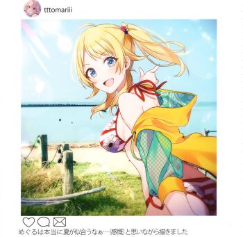 Rule 34 | 1girl, bad link, bare shoulders, blue eyes, blush, breasts, e-hentai sample, grass, hachimiya meguru, hair ornament, highres, idolmaster, idolmaster shiny colors, image sample, long hair, looking at viewer, ocean, open mouth, smile, swimsuit, third-party source, tomari (veryberry00)