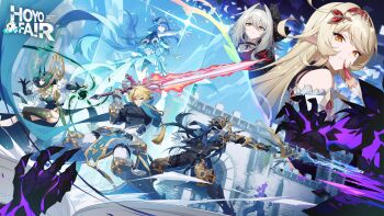 Rule 34 | 2boys, 4girls, absurdres, alice (genshin impact), bare shoulders, blonde hair, capitano (genshin impact), closed mouth, floating hair, genshin impact, green eyes, green hair, grey hair, hair between eyes, hair ornament, highres, horns, hoyofair, kuikui, lauma (genshin impact), long hair, looking at viewer, multiple boys, multiple girls, nefer (genshin impact), parted lips, pointy ears, red eyes, ronova (genshin impact), second-party source, smile, varka (genshin impact), very long hair, yellow eyes