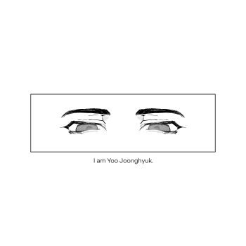 1boy character_name close-up commentary_request english_text eye_focus greyscale highres looking_at_viewer male_focus monochrome narrowed_eyes omniscient_reader&#039;s_viewpoint solo twle yoo_joonghyuk