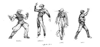 4boys gloves kaijie_huang kaivinghuang kusanagi_kyou male_focus male_hand multiple_boys omega_rugal orochi orochi_(kof) rugal_bernstein the_king_of_fighters yagami_iori