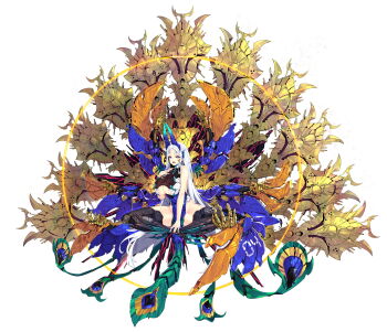 Rule 34 | 1girl, absurdres, artery gear, artery gear: fusion, bare arms, breasts, cleavage, clothing cutout, commentary request, extra arms, grey hair, hair ornament, halo, highres, huge breasts, long hair, mecha musume, mechanical arms, mechanical legs, mechanical wings, no panties, official art, open mouth, pavonis (artery gear), purple eyes, rigging, underboob cutout, very long hair, white background, wing hair ornament, wings, zhu fun