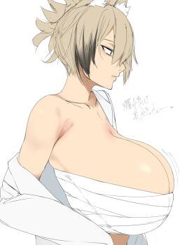 1girl blonde_hair breasts huge_breasts solo