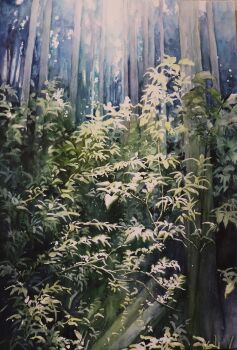 absurdres commentary_request forest highres nature no_humans original outdoors painting_(medium) scenery toyonaga_ryouhei traditional_media tree watercolor_(medium)