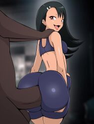 1boy 1girl anal animated ass ass_focus ass_press ass_shake black_hair bouncing_ass bouncing_breasts breasts brown_eyes clothed_sex clothes cum cum_in_ass cum_inflation cum_overflow cum_through curvy dark-skinned_male dark_skin deep_penetration dialogue_box ejaculation english_text gym gym_shirt gym_shorts gym_uniform hands_on_another&#039;s_shoulders hands_on_own_thighs heartbeat hetero highres huge_ass huge_filesize huge_penis ijiranaide_nagatoro-san inflation interracial large_penis looking_back medium_breasts nagatoro_hayase naughty_face open_mouth penetration_through_clothes penis rough_sex sex sex_from_behind shirt shorts sound standing standing_sex stomach_bulge tagme testicles thick_thighs thighs tight_clothes video vomiting_cum wide_hips zonen404