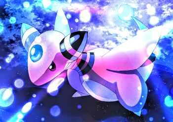 alternate_color ampharos black_eyes claws commentary_request forehead_jewel full_body gen_2_pokemon light_particles looking_ahead nintendo no_humans omega_takai pokemon pokemon_(creature) shiny_pokemon solo