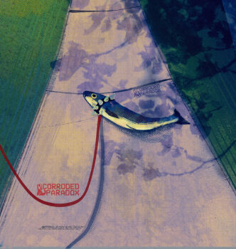 alt_text animal_focus artist_name collar commentary corrodedparadox english_commentary fish grass highres leash no_humans original road shadow spiked_collar spikes