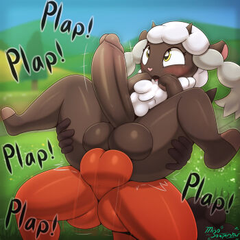 2boys absurdres anal animal animal_ears ass ass_grab blush bouncing bouncing_ass bouncing_testicles butt_crack carrying colored_skin completely_nude curvy deep_penetration erection faceless faceless_male furry furry_male gen_8_pokemon grabbing_another's_leg grass highres horns huge_ass huge_penis huge_testicles interspecies large_penis large_testicles legs legs_apart lifting_another's_clothes looking_at_penis looking_up male_penetrated miso_souperstar moaning motion_lines multicolored_skin multiple_boys nintendo nude open_mouth outdoors penis pokemon pokemon_(creature) rough_sex sex sheep sheep_ears sheep_horns sound_effects standing standing_sex testicles testicles_deep testicles_outside thick_thighs thigh_grab thighs trap two-tone_skin uncensored video_game wide_hips wool wooloo yaoi yellow_eyes