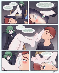 Rule 34 | barefoot, feet, foot focus, licking foot, one-punch man, sachifufu, shoes, smelling feet, smelling shoe, soles, steam, sweat, tatsumaki, unworn shoes
