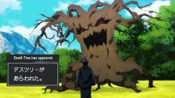 Rule 34 | 1boy, 1girl, animal ears, animated, anime screenshot, armpits, ass, black coat, black dress, black hair, black panties, black thighhighs, blue eyes, breasts, cat ears, cat girl, cleavage, coat, dazai osamu (isekai shikkaku), detached sleeves, dress, grabbing another's ass, grabbing another's breast, groping, highres, isekai shikkaku, matilda (isekai shikkaku), panties, restrained, short hair, shoulder blades, sideboob, sound, subtitled, tagme, tama (isekai shikkaku), thighhighs, thighs, tree, underwear, video