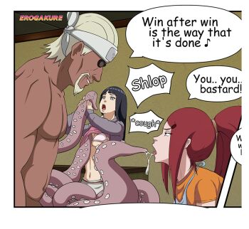 after_fellatio breasts cheating cheating_(relationship) dark-skinned_male dark_skin erogakure highres hyuuga_hinata interracial killer_bee mature_female naruto naruto_(series) naruto_shippuuden tentacle_sex tentacles undressing uzumaki_kushina