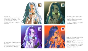 1girl 37_(reverse:1999) ancient_greek_clothes backlighting bakgae bare_shoulders blue_eyes blue_hair gold_choker greco-roman_clothes hair_between_eyes hands_up highres how_to korean_text long_hair looking_at_viewer parted_lips reverse:1999 sidelighting toga translation_request variations very_long_hair white_background