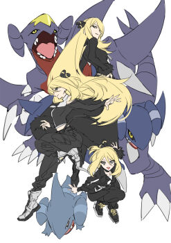 1girl age_progression aged_down black_dress black_footwear boots breasts commentary_request cynthia_(pokemon) dress evolution from_side full_body gabite garchomp gen_4_pokemon gible hand_on_own_hip highres large_breasts long_hair long_sleeves looking_at_viewer nintendo open_mouth pokemon pokemon_(creature) pokemon_dppt sharp_teeth shoes short_hair sideways_glance simple_background sketch sneakers teeth unfinished white_background white_footwear xia_(ryugo) yellow_eyes