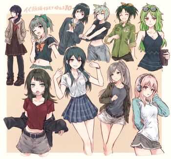 6+girls :o ;d ^_^ animal_ears annotated arm_behind_back bang_dream! bang_dream!_it's_mygo!!!!! bare_legs belt black_belt black_jacket black_pants black_shorts blue_cardigan blue_eyes blue_hair blue_shirt blue_sleeves border bow bowtie bracelet breasts brown_cardigan brown_dress brown_eyes brown_jacket brown_shoes cardigan cleavage closed_eyes clothes_lift collarbone collared_shirt commentary d4dj dress dress_shirt ear_covers eyewear_on_head flower glasses green_eyes green_hair green_ribbon green_shirt green_skirt green_tank_top grey_eyes grey_hair grey_pants grey_sailor_collar grey_shirt grey_skirt grin hair_between_eyes hair_flower hair_ornament hair_ribbon hands_in_pockets hasu_no_sora_school_uniform headphones highres holding horse_ears horse_girl horse_tail idolmaster idolmaster_cinderella_girls idolmaster_cinderella_girls_starlight_stage jacket jewelry kantai_collection large_breasts lifting_own_clothes light_smile link!_like!_love_live! loafers long_hair long_sleeves looking_to_the_side love_live! love_live!_nijigasaki_high_school_idol_club low_twintails mask medium_breasts midorikawa_nao midriff mifune_shioriko miniskirt monet_(one_piece) multiple_drawing_challenge multiple_girls murano_sayaka navel neck_ribbon neckerchief niijima_ibuki nijigasaki_school_uniform nitroplus ohishi_izumi one_eye_closed one_piece opaque_glasses open_cardigan open_clothes open_mouth orange_bow orange_bowtie orange_eyes pants pants_under_dress parted_bangs parted_lips pink_eyes pink_hair plaid_clothes plaid_skirt pleated_dress pleated_skirt pointing pointing_at_self ponytail precure raglan_sleeves red_eyes red_neckerchief red_shirt revision ribbon sailor_collar sailor_dress sailor_shirt sanpaku school_uniform seiun_sky_(umamusume) shirt shirt_lift shoes short_hair shorts sidelocks single_ear_cover skirt sleeves_past_wrists smile smile_precure! summer_uniform super_sonico t-shirt tail tank_top three-quarter_sleeves track_pants translation_request twintails umamusume unworn_jacket unworn_mask virtual_youtuber white_border white_sailor_collar white_shirt white_skirt winter_uniform yahata_umiri yellow_flower yellow_ribbon yukitake_(bullfalk) yuubari_(kancolle)