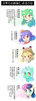 5girls aqua_eyes aqua_hair blonde_hair bonbon_(my_little_pony) brown_hat chinese_text extra_eyes eyeball frog_hair_ornament green_hair hair_ornament hair_tubes hat highres horns kochiya_sanae long_hair lyra_heartstrings moriya_suwako multicolored_hair multiple_girls my_little_pony my_little_pony:_friendship_is_magic open_mouth pink_hair pony_(animal) portrait purple_hair simple_background single_horn smile snake_hair_ornament touhou translation_request two-tone_hair unicorn upper_body white_background white_hair xin_yu_hua_yin yasaka_kanako yellow_eyes